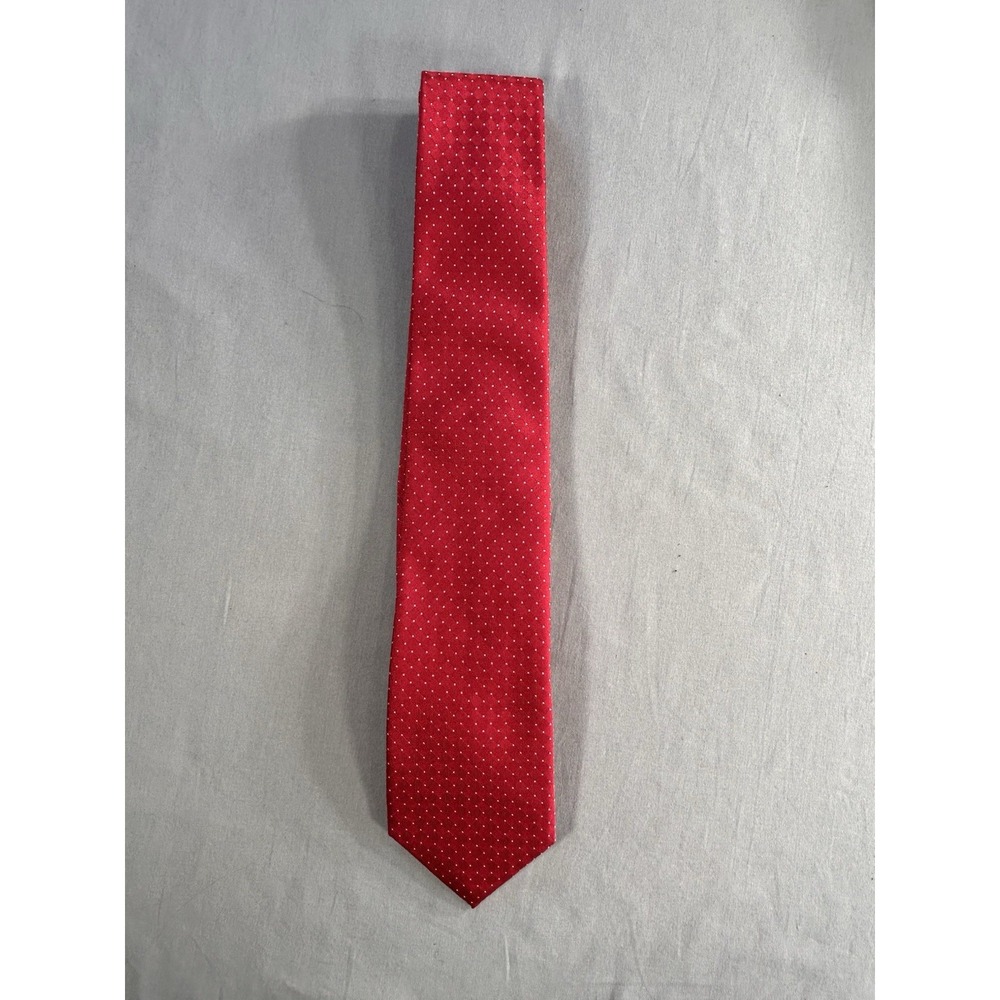 Charles Tyrwhitt Red Polka Dot Tie 100%‎ Silk Christmas Red London